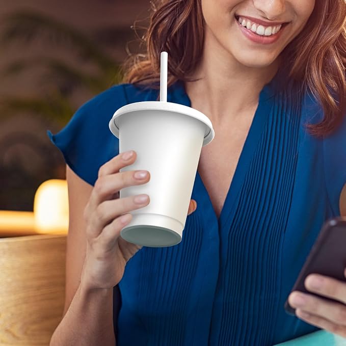 16 oz Reusable White Plastic Cups - Image 7