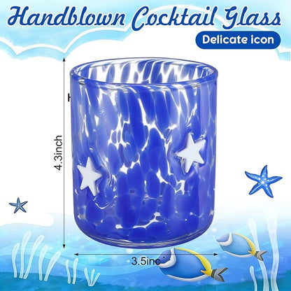 Skylety 2 Pcs Star Icon Juice Glasses 14 oz Stemless Wine Drinking Juice Glass - Image 2