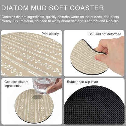 Modern Minimalist Coasters Set of 4, Absorbent Coasters - Image 9