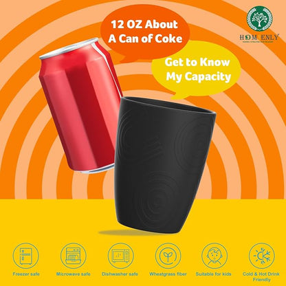 Homienly Wheat Straw Cups 8 PCS Plastic Cups Unbreakable Drinking Cup Reusable - Image 5