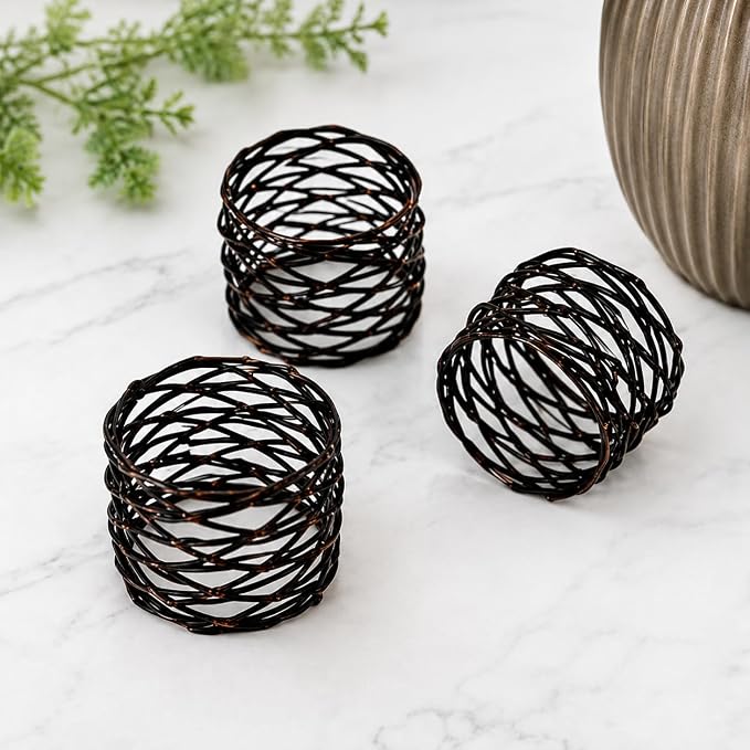 ALPHA Living HOME Napkin Rings Set 12 of Premium 100% Metal, Rust-Resistant - Image 3
