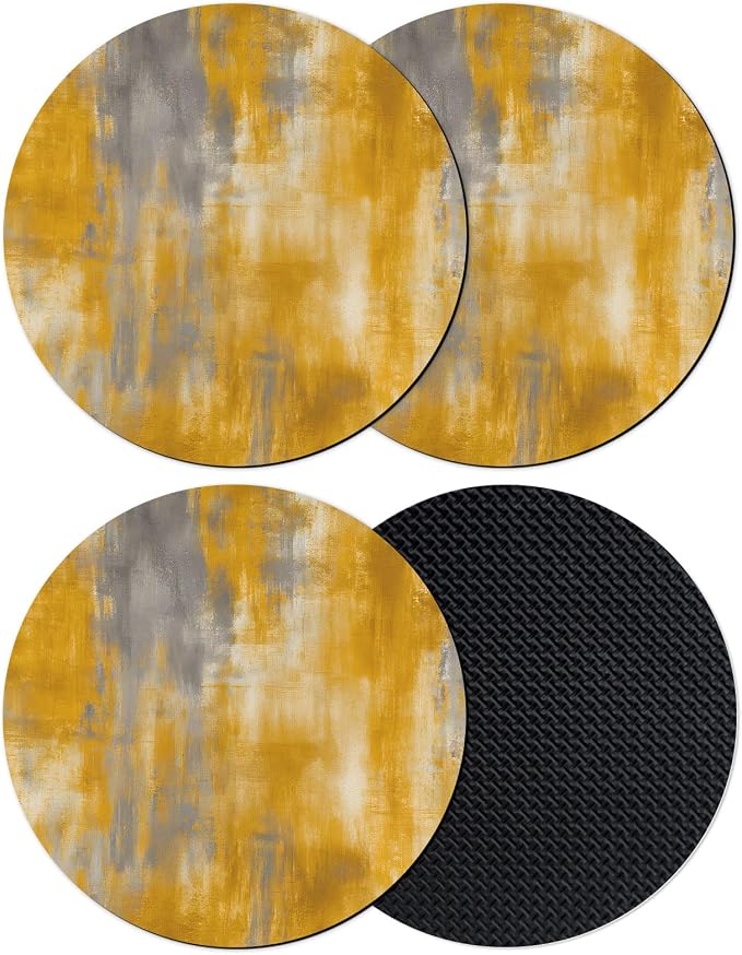 Orange Gray Coasters Set of 4, Absorbent Coasters by Unknown