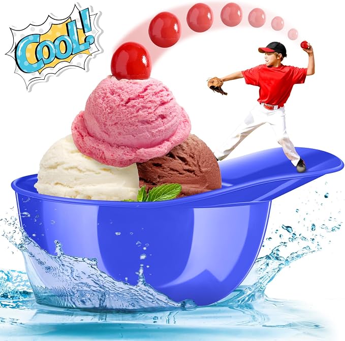 Ice Cream Dessert Baseball Cap Bowls Baseball Helmet Snack Bowl 8 oz Mini Party - Image 3