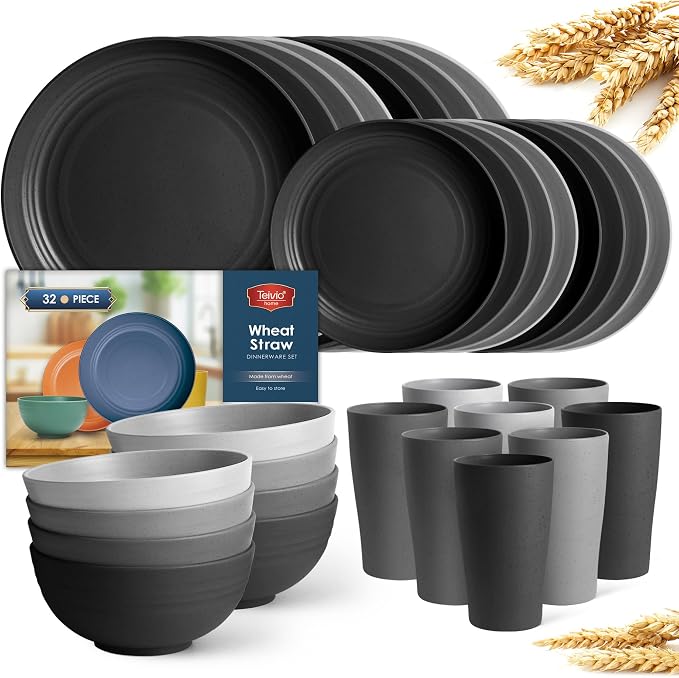 Teivio 32-Piece Plates and Bowls Sets by Teivio