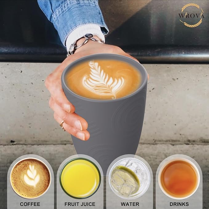 Wrova Wheat Straw Cups 8 PCS Good Alternative to Plastic Cups 12 oz Unbreakable - Image 7