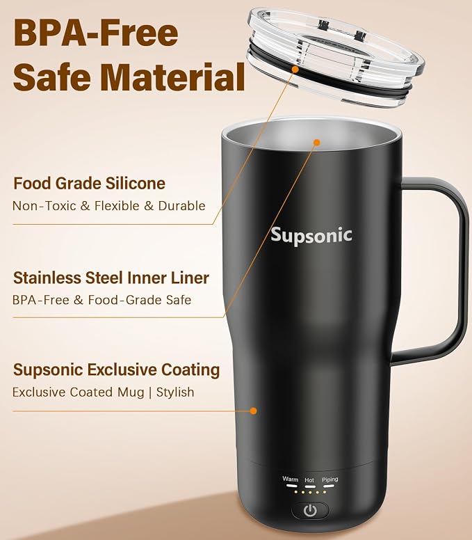 Supsonic Heated Coffee Mug, 20oz Electric Temperature Control Cup | Keeps - Image 6