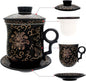 Porcelain Tea Cup with Infuser Lid and Saucer Sets by Unknown