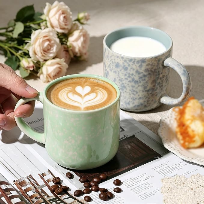 MONITO 12oz Coffee Mugs Set of 6, Modern Ceramic Mugs - Image 7
