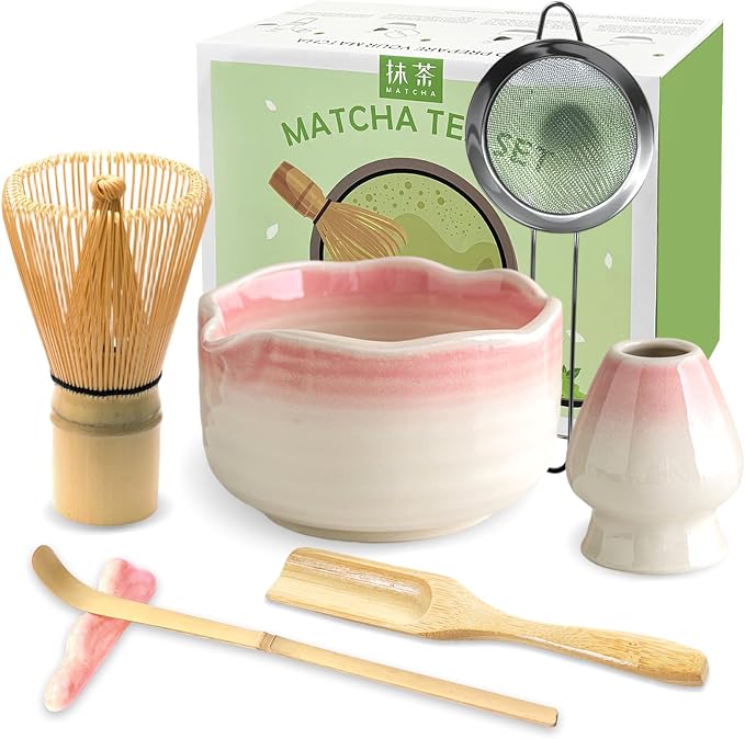 JBER Matcha Whisk Set, Handmade Whisk 100 Prongs, Sifter by JBER