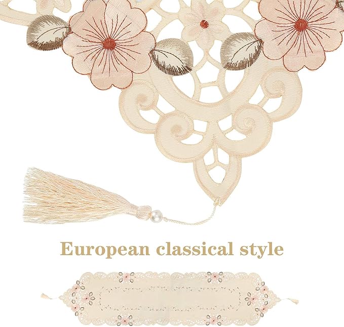 Luxury Table Runners Embroidered Polyester Table Linens - Image 2