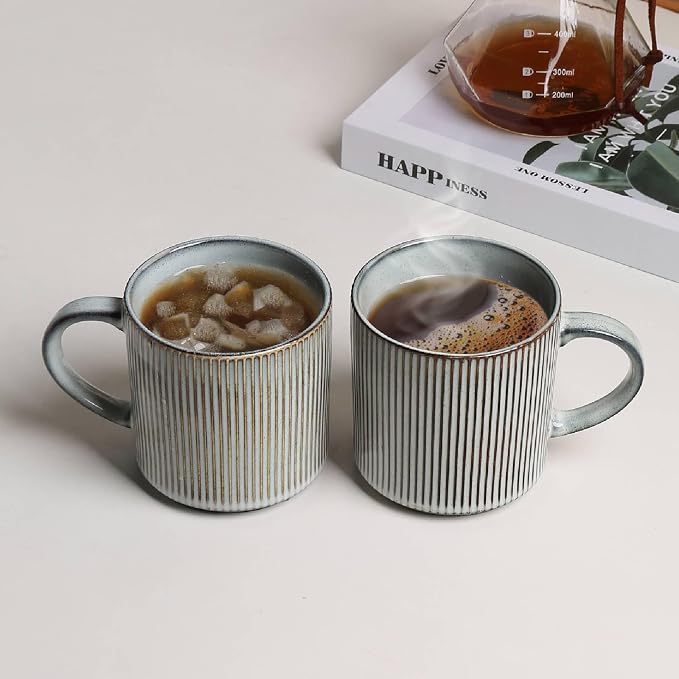 MONITO 16Oz Coffee Mugs Set of 4, Rustic Ceramic Coffee Cups Set - Image 3
