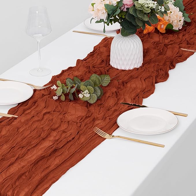 15 Pack Terracotta Cheesecloth Table Runner 17 x 108 inch Cheese Cloth Table - Image 4