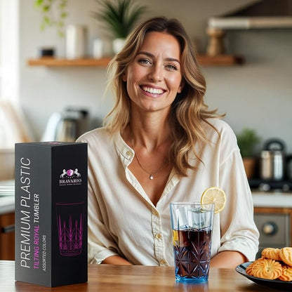 Bravario Royal Plastic Drinking Tumbler, Dishwasher-Safe BPA-Free Durable Mixed - Image 5