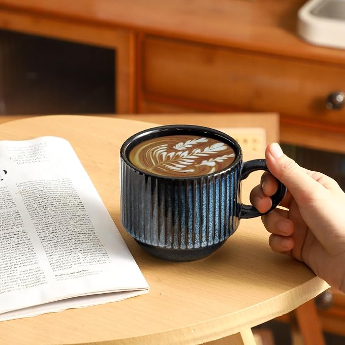 glowworm Coffee Mugs Set of 4, 15 Oz Stackable Coffee Mugs - Image 7