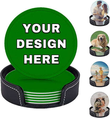 Customized Coasters for Drinks Leather Drink Coaster by YHPHRTA