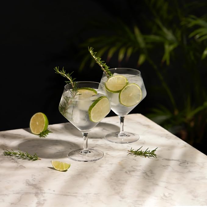 Viski Raye Angled Stemmed Gin and Tonic Glasses Set of 2 - Image 6
