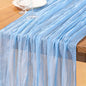 DeZerlor Baby Blue Cheesecloth Table Runner 1 Pack Summer Boho Runner | by DeZerlor