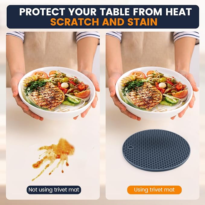 Silicone Trivet Mats 4 Heat Resistant Pot Holders Multipurpose Non-Slip Hot Pads - Image 5