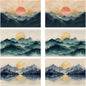 Tropical Landscape Placemats Set of 6,Palm Trees Sunset Seascape Exotic Linen Washable Kitchen Dining Table Mats Heat Resistant Place Mats for Home Party Indoor Holiday