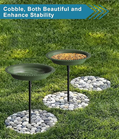Koutemie Bird Bath for Outside 1-¼ Gallon Detachable, Deep Green, 29 Inch | - Image 7
