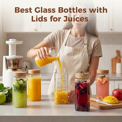 16 oz Square Glass Juice Bottles - Image 4