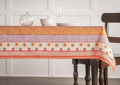 Maison d' Hermine Table Cloth Rectangle Table 100% Cotton 60 x 90 Inches Fall Tablecloth Reusable Everyday Use for Thanksgiving Christmas Decorations Dining Farmhouse Party (Harvest Festival)