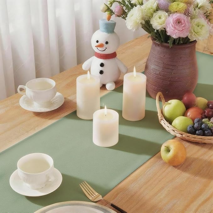 Sage Green Table Runner, Waterproof Washable Runners 60 Inches Long | Reusable - Image 6