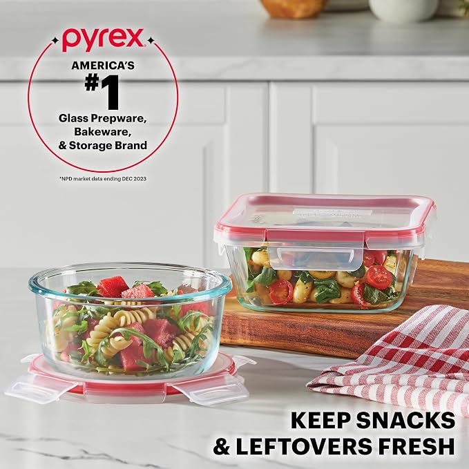 Pyrex Freshlock Glass Food Storage Containers Set | Meal prep containers - Image 6