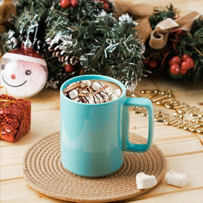 E-liu Large 15 Ounces Porcelain Coffee Mug Tea Mugs Set of 6 | Cups - Image 9