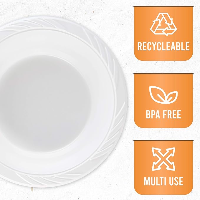 400 Count Disposable 18 ounce White Plastic Soup Bowls - Image 6