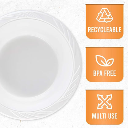 400 Count Disposable 18 ounce White Plastic Soup Bowls - Image 6