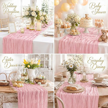 10 Pack Pink Table Runner 10FT Gauze Cheesecloth Table Runner | 21x120 Inch - Image 5