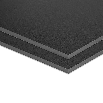 ABS Plastic Sheet 18" x 24" x 1/4" Thick (6mm) Black Rigid Moldable Thermoplastic Board for Crafts, DIY Projects, Home Decor - Textured & Smooth Surface, Pack of 2