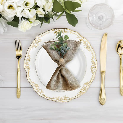 MAOANME Boho Eucalyptus Leaf Napkin Rings - Image 4
