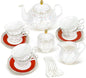 fanquare 21-Piece Colorful British Porcelain Tea Sets, 6 Cups and Saucers Set by fanquare