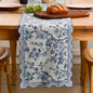 HunnmingRe 71x12 Inch Chinoiserie Table Runner Blue and White Floral Table by HunnmingRe
