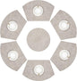 SHACOS Round Table Placemats Set of 7 Wedge Placemats with Centerpiece Round Mats Heat Resistant Washable (7, Beige White Black)