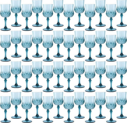 48Pack Plastic Wine Glasses, 7oz Vintage Goblets by LEYIQU