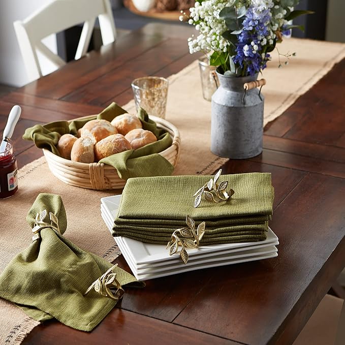 DII Variegated Tabletop Collection, Napkin Set, Olive Green, 6 Piece - Image 7
