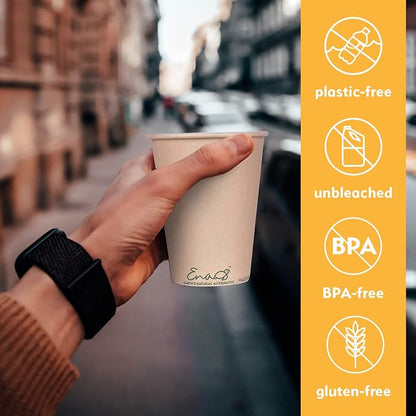 100% Compostable Disposable Coffee Cups Paper Cups Made from Bamboo, - Image 5