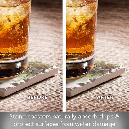 Thirstystone Bluebird Birdsong 4 Pack Tumbled Tile Stone Coasters | 4" Square - Image 3