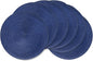 AHHFSMEI Round Braided Placemats 15 Inch Round Table Mats for Dining Tables Natural Woven Heat Resistant Place mats Set of 6 (Navy Blue)