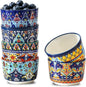 4 oz Ramekins Oven Safe Set of 6, Ceramic Sauce Cups, Bohemian | Ideal by Tikooere