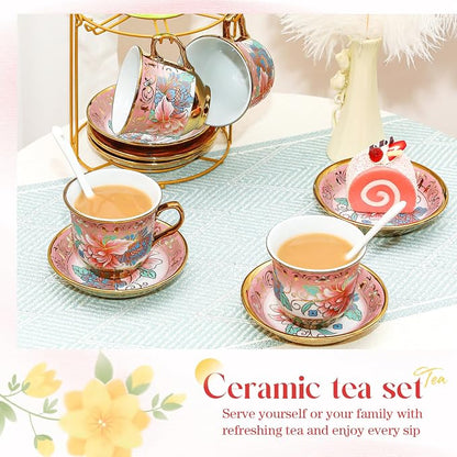 20 Pcs Porcelain Tea Set for Adults - Image 5