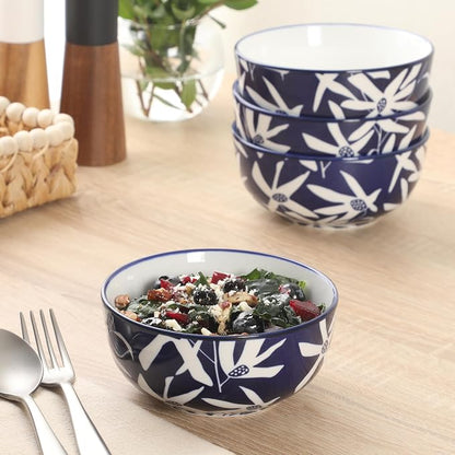 Gibson Home Ivory Estate 4-Piece Cereal Bowl Set, 5.5 Inch Round Stoneware Bowls - Image 2