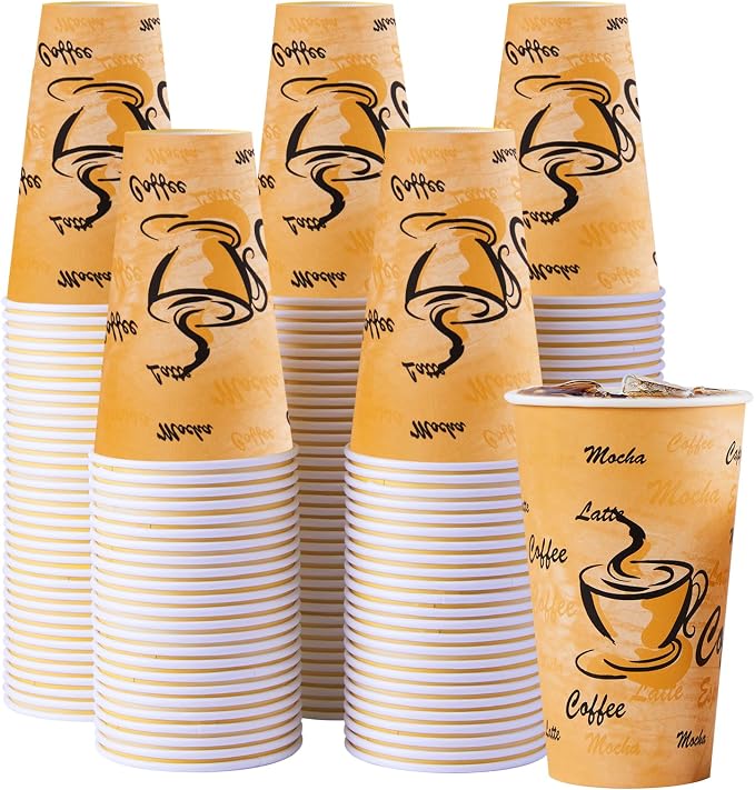 Lamosi 180 Pack 16 oz Coffee Cups, Disposable Paper Cups No Lids | Leakproof - Image 7