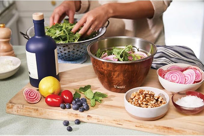 S’well Stainless Steel Salad Bowl Kit, Teakwood Finish, Includes 2oz Condiment - Image 2