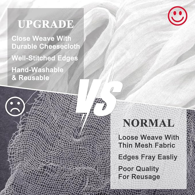 Cheesecloth Table Runner Ivory 10FT Boho Gauze Runner, 2 Pack | 120 Inch Cheese - Image 4