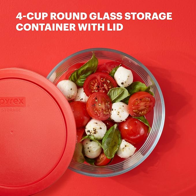 Pyrex Simply Store Glass Food Storage Container, Snug Fit Non-Toxic Plastic - Image 2