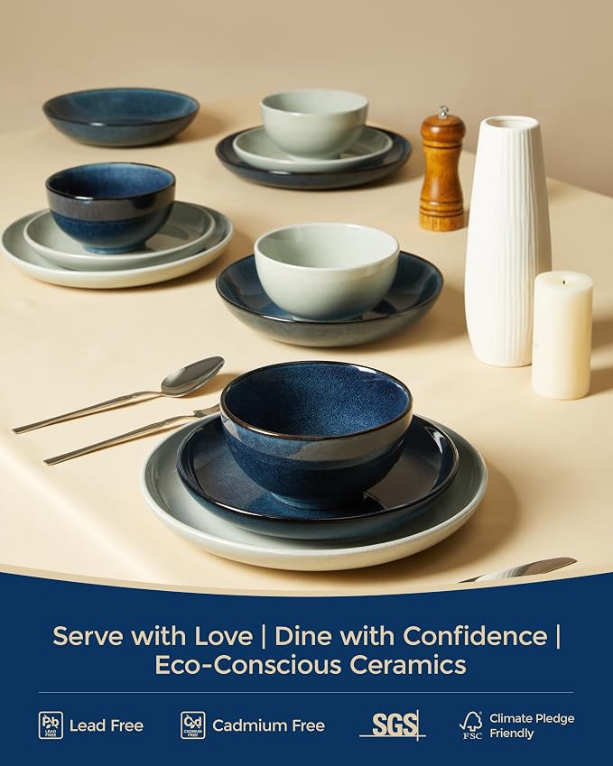 16 Piece Double Bowl Dinnerware Sets - Image 7
